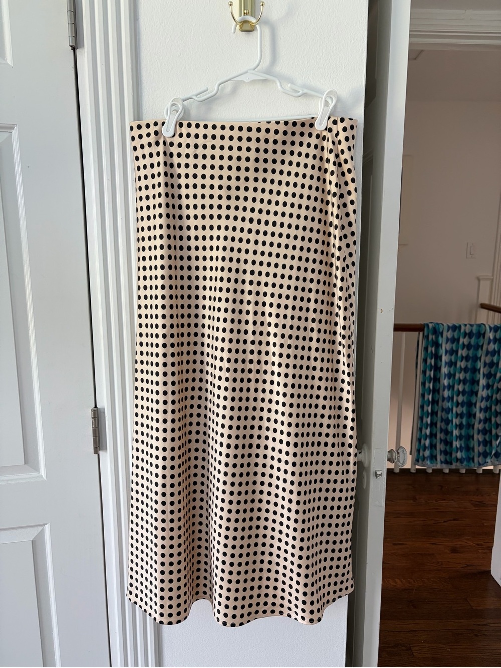 Rachel Zoe Beige and Black Polka Dot Midi Skirt
